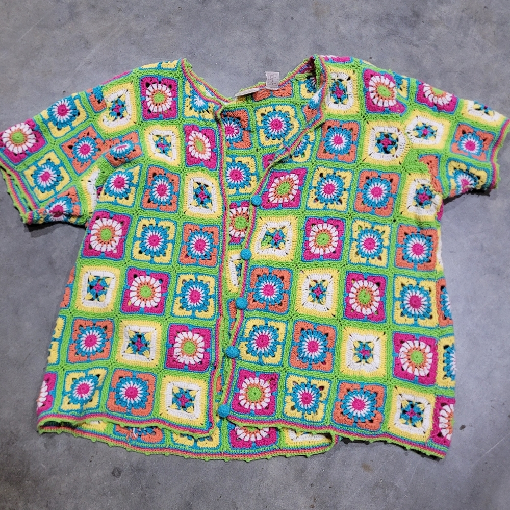 Vintage Fiorlini International Crochet SS Sweater